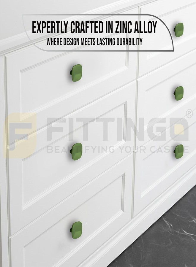 Fittingo Graphite Green Cube Shape Drawer Knob for Wardrobe/Cabinet Handle Knob/Decorative Knob and Pulls/Door Hardware (Zinc Alloy) Pack of 10 - Image 5